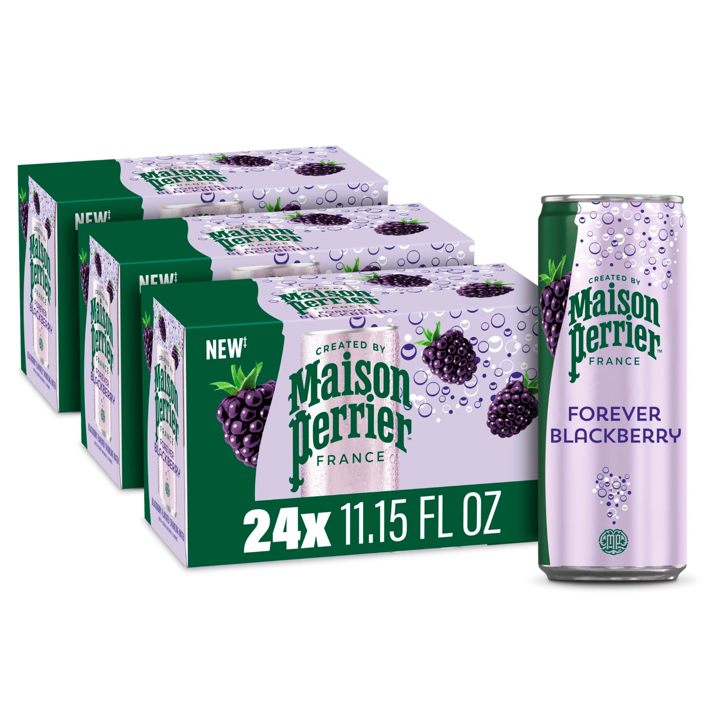 Maison Perrier Blackberry Flavored Sparkling Water  11.15 Fl Oz Can (24 Count)