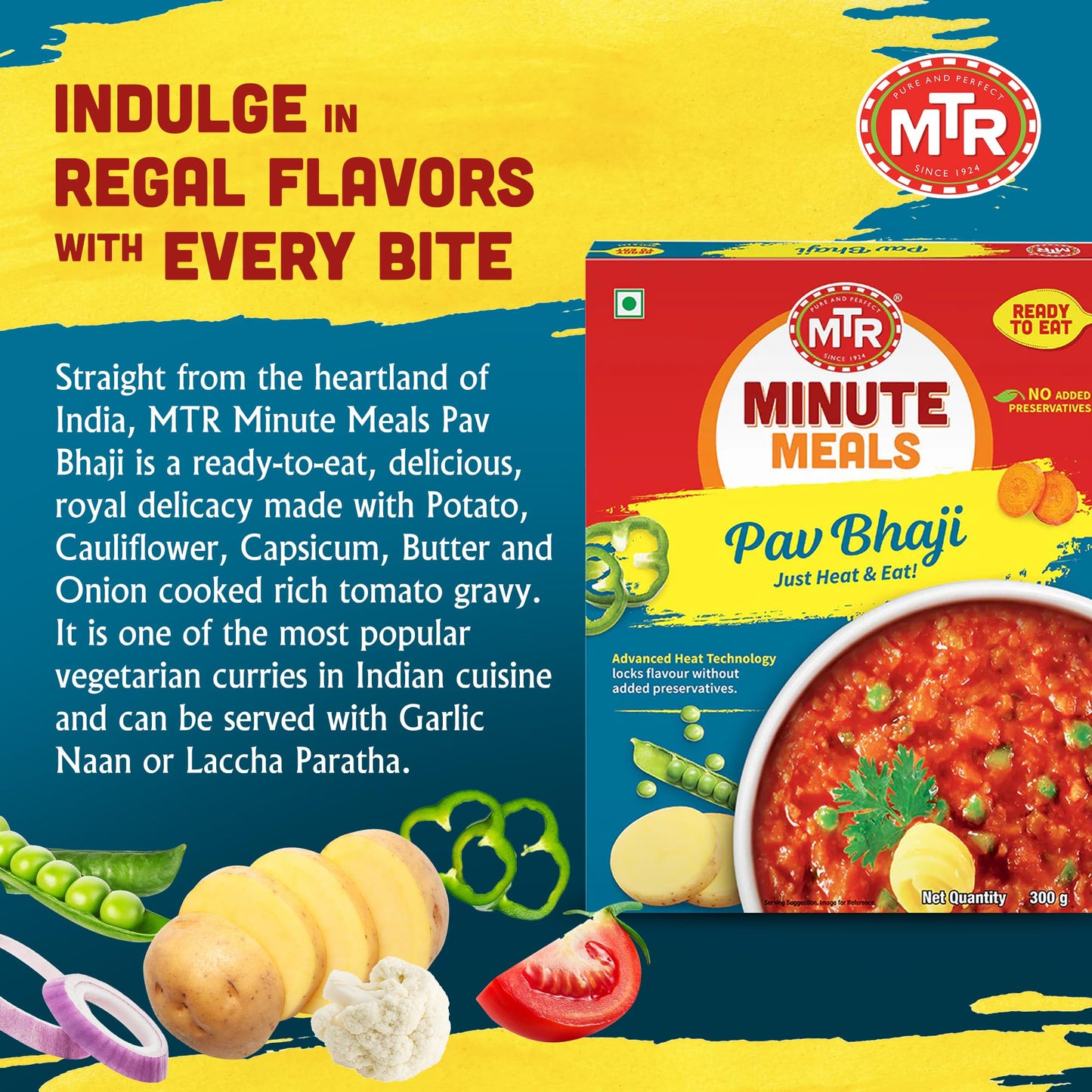Mtr Pav Bhaji, 10.5-Ounce Boxes (Pack Of 10)