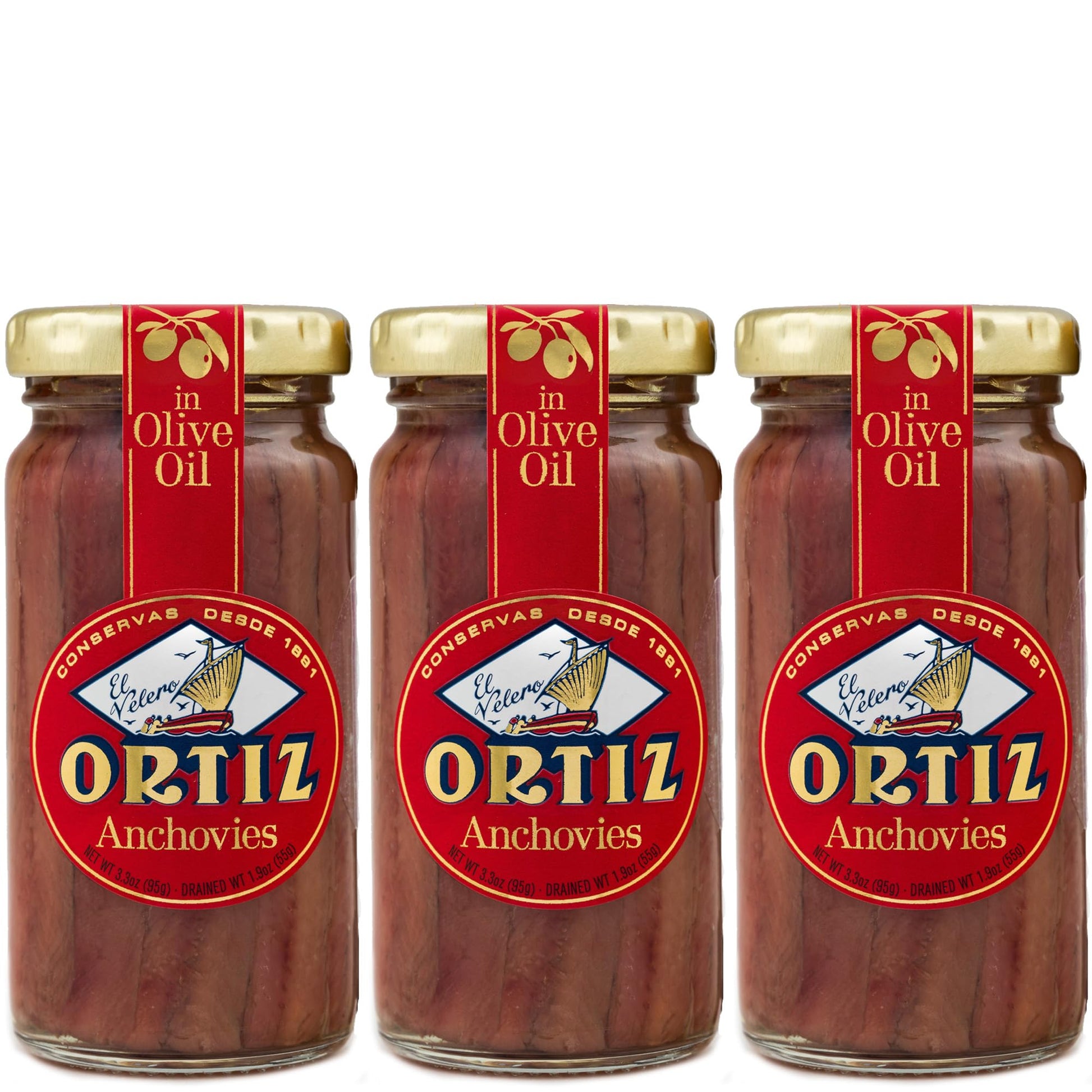 Ortiz Anchovies in Extra Virgin Olive Oil, Firm Buttery Fillets with a Rich Umami Taste, Wild Caught in Spain, Great for Pizza, 