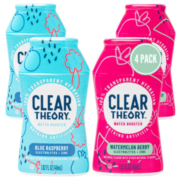 Clear Theory Water Flavoring Drops with Electrolytes, Water Enhancer Liquid Flavored Water Drink Mix, Hydration for Kids, Vegan,