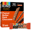 Kind Thins Peanut Butter Dark Chocolate Bars, Gluten Free, 100 Calories, 0.74 Oz Bars, 10 Count