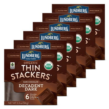 Lundberg Organic Thin Stackers Rice Cake, Decadent Dark Chocolate, Fair Trade, Kosher, USDA Certified Organic, Gluten Free & Non