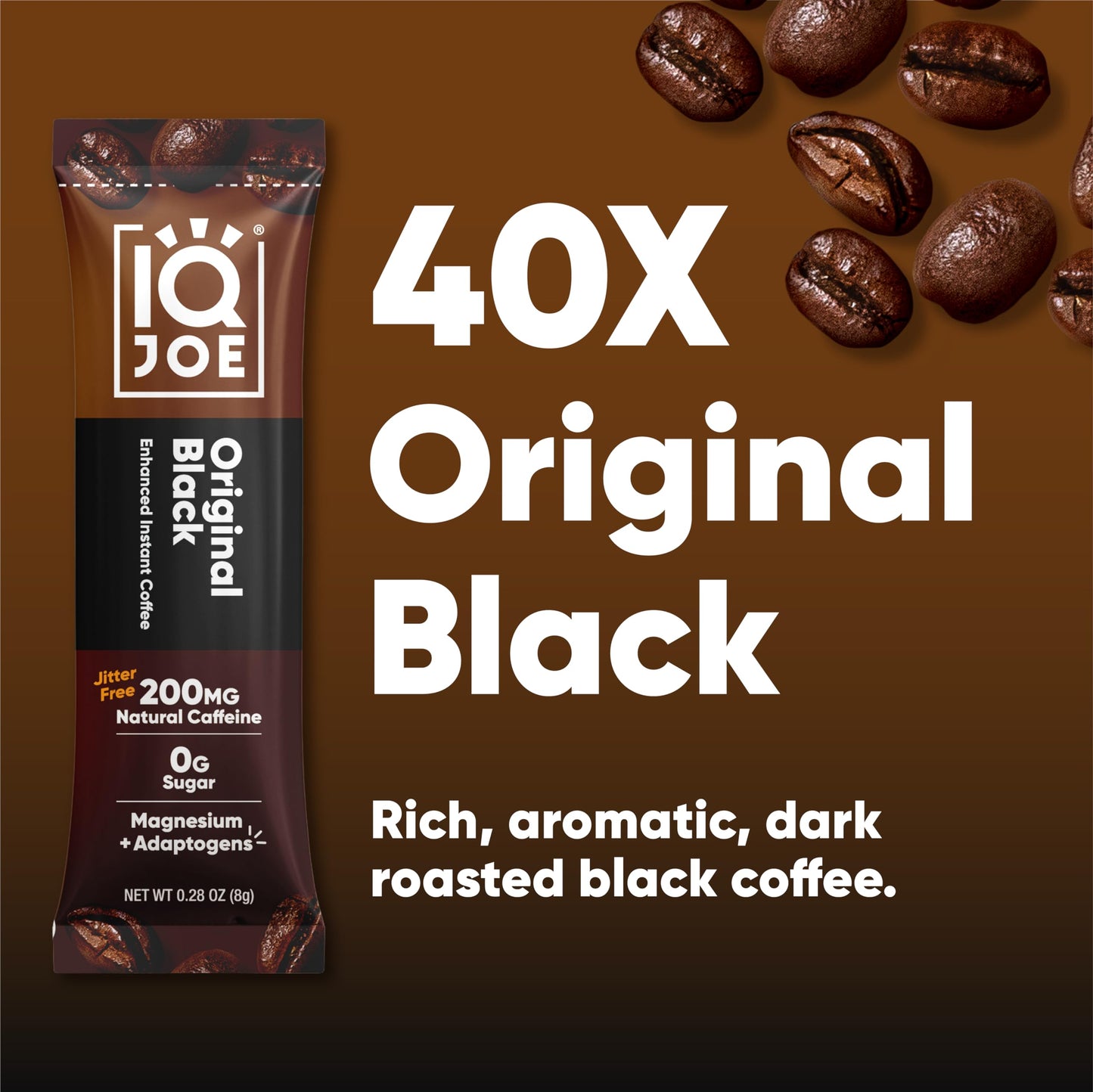 IQBAR Mushroom Coffee Packets - Instant Coffee with Lion’s Mane, Magnesium, Antioxidants - 40 Servings - Sugar Free, Keto, Vegan