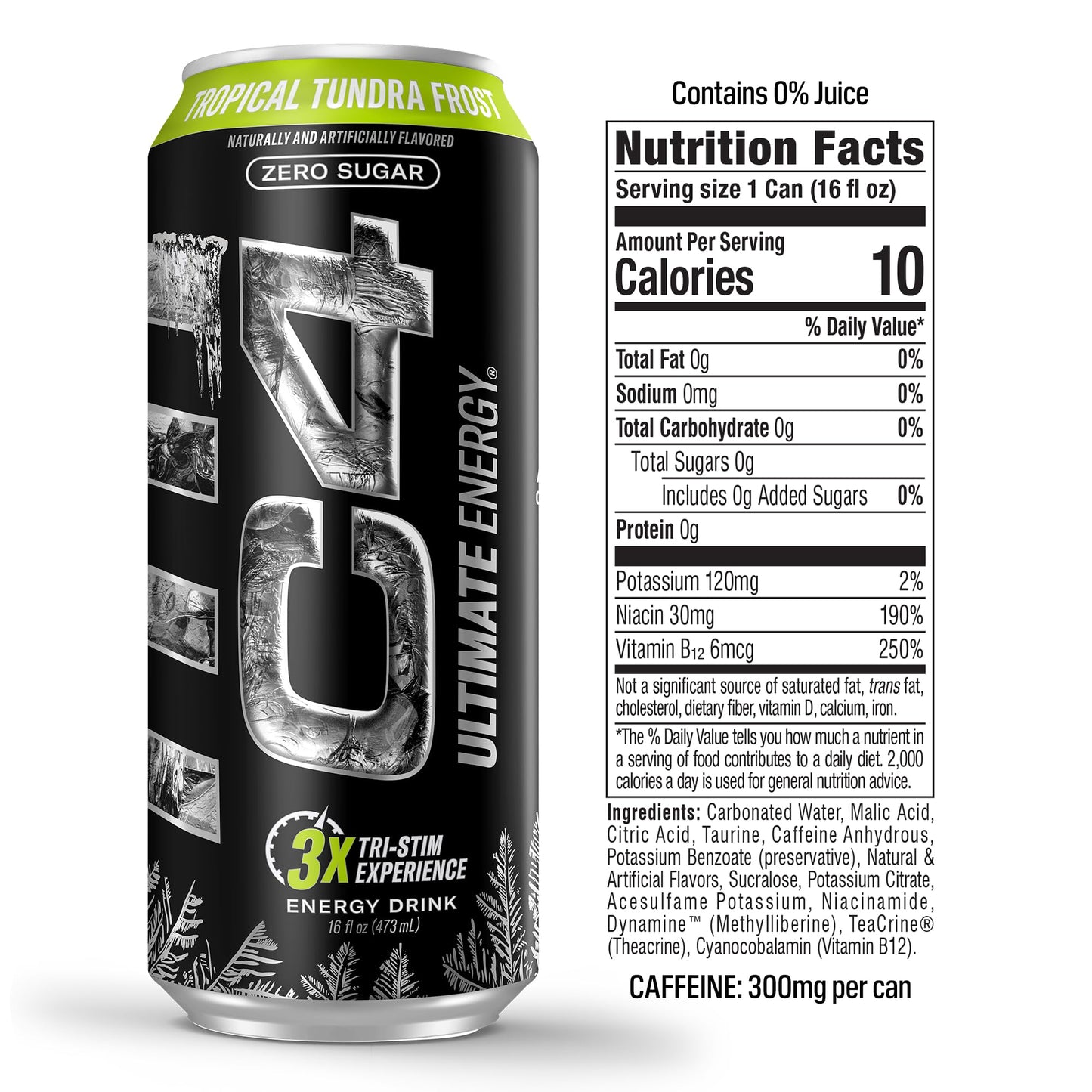 C4 Ultimate | Pre Workout Sugar Free Energy Drink Official Variety Pack | Tri-Stim Experience with 300mg Caffeine + TeaCrine + Dynamine | 16oz (Pack of 12)