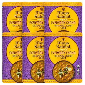Maya Kaimal Foods - Organic Indian Everyday Chana - 10oz - Fully Cooked Chickpeas with Coconut & Kale - Vegan - Microwavable - R