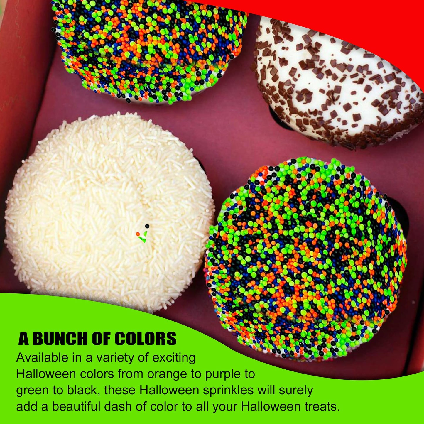 The Nightmare Mix - Halloween Nonpareils Sprinkles For Cake,Cupcake And Desserts Decorating And Baking - Halloween Mix Sprinkles For Ice Cream Toppings - 4 Oz