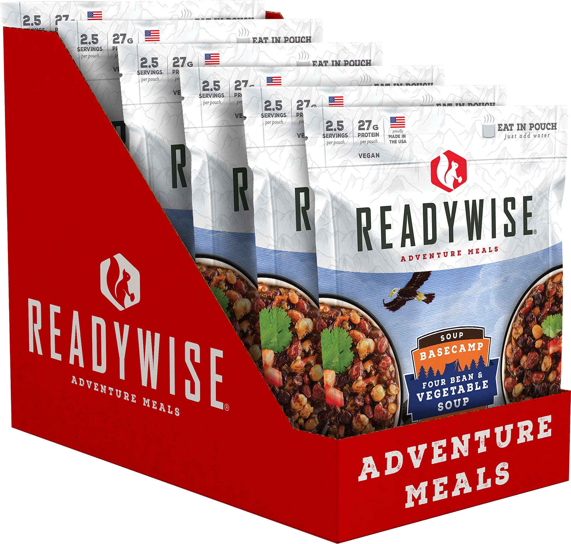 Readywise Outdoor Bean & Vegetable Soup, Freeze-Dried Backpacking And Camping Meals, Tasty Meals And Snacks For Hiking, Backpack