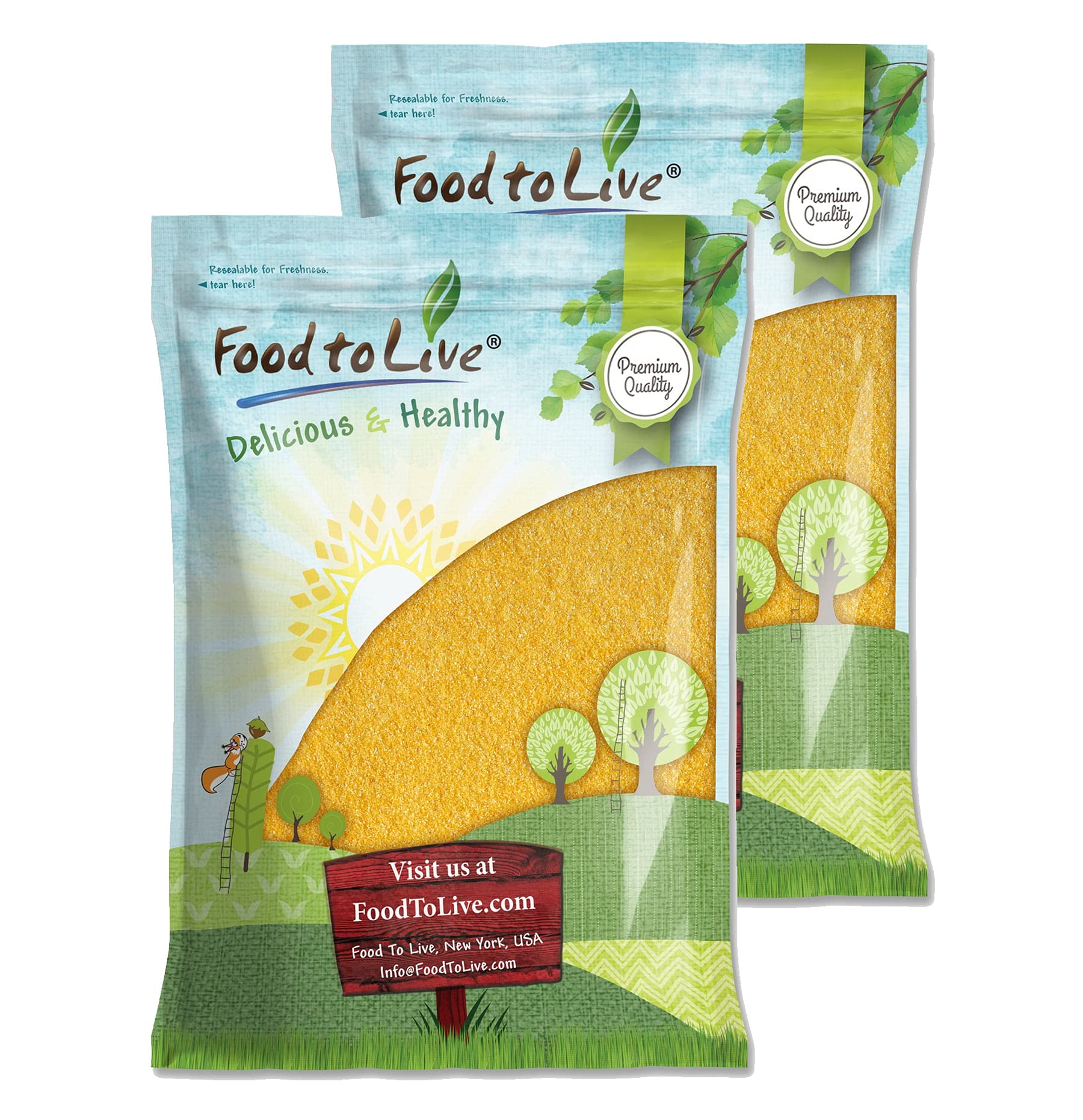 Polenta, 20 Pounds - Yellow Corn Grits, Ground Cornmeal, Quick Cooking, Vegan, Kosher, Bulk, Great for Hot Cereal and Porridge. 
