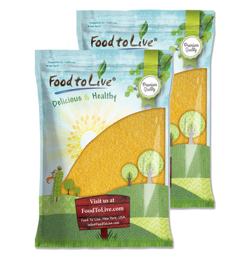 Polenta, 20 Pounds - Yellow Corn Grits, Ground Cornmeal, Quick Cooking, Vegan, Kosher, Bulk, Great for Hot Cereal and Porridge. 