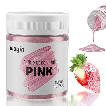 Pink Edible Art Decorative Cake Paint-Upgraded Food Coloring Metallic Edible Glitter Paint For Cake Decorating, Cupcake, Cookie,