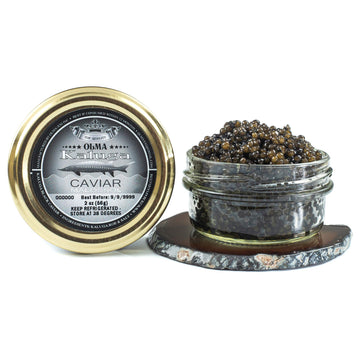 OVERNIGHT GUARANTEED - OLMA Kaluga Sturgeon Black Caviar- Large Pearly Grains, Smooth Flavor, Superior Grade- 2 oz/56 g
