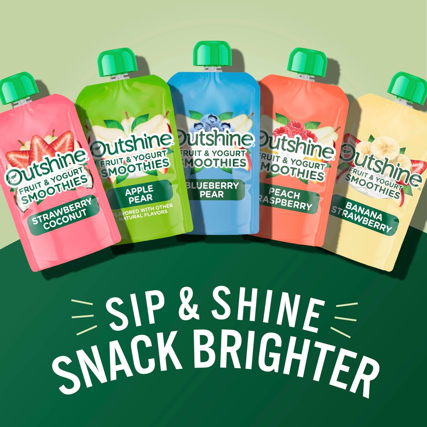 Outshine Fruit & Yogurt Smoothie Apple Pear, Smoothie Pouch, On The Go Snack, 4Pk 0.873 Lb.