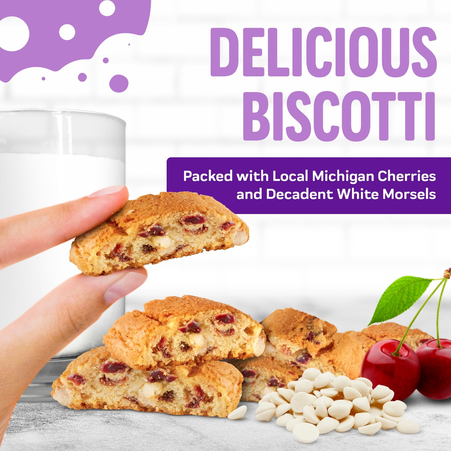 Cooper Street Cookies All Natural Twice Baked Crispy Cookie, Peanut & Dairy Free, Biscotti Style 5Oz, White Chunk Michigan Cherry (Pack Of 6)