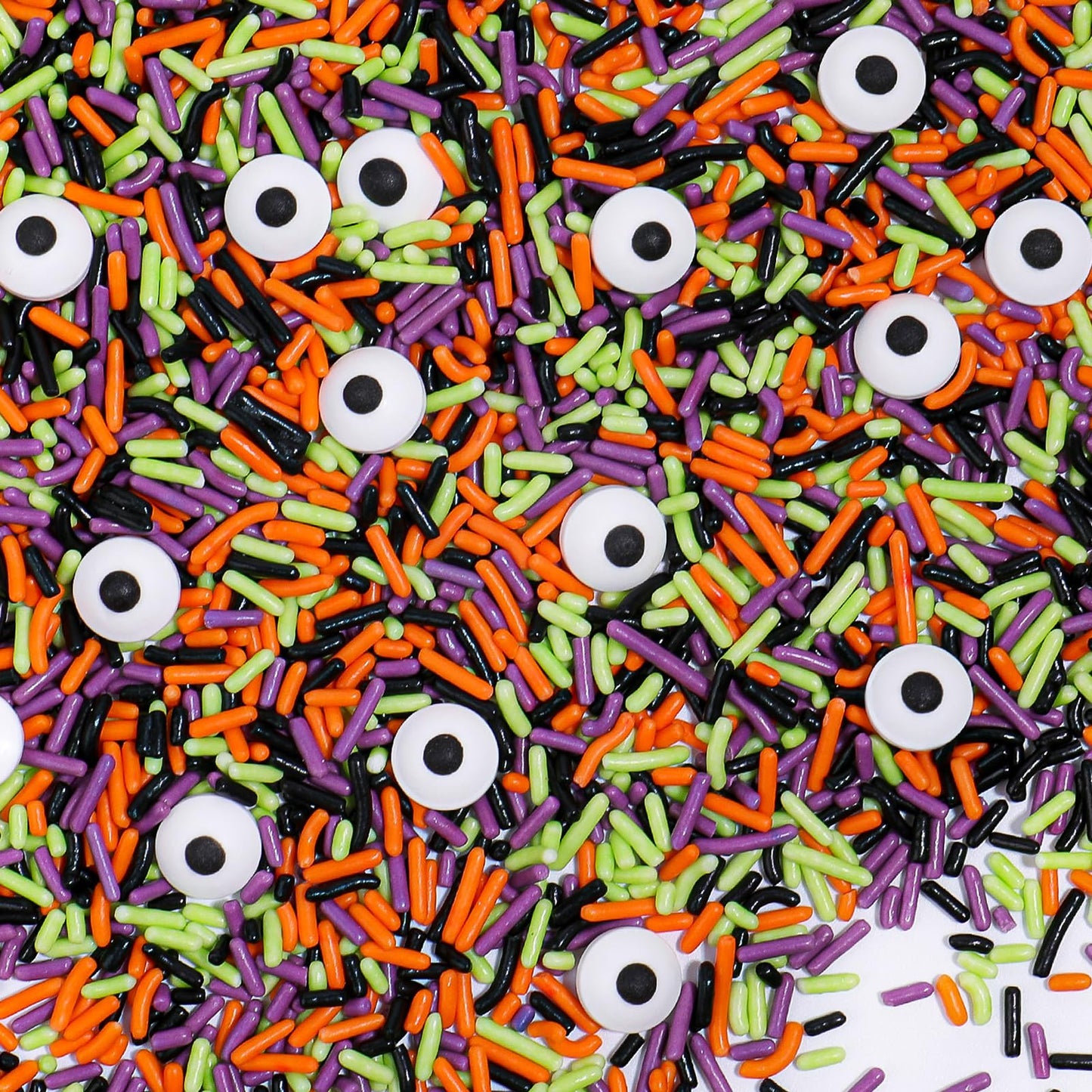 Halloween Sprinkles Mix with Edible Candy Eyes - Black Orange Purple Green Jimmies for Cake Decorating  Cookies  Cupcakes  Baking  and Halloween Party Supplies  Scary Theme Sprinkles