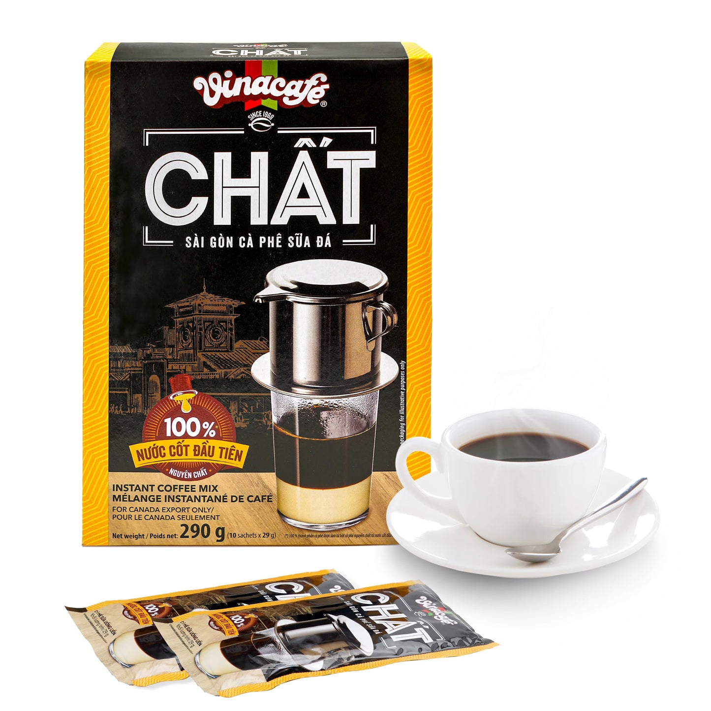 Vinacafe 3 in 1 Instant Coffee, 29g x 50 Sachets, Pack of 50, Made in Vietnam