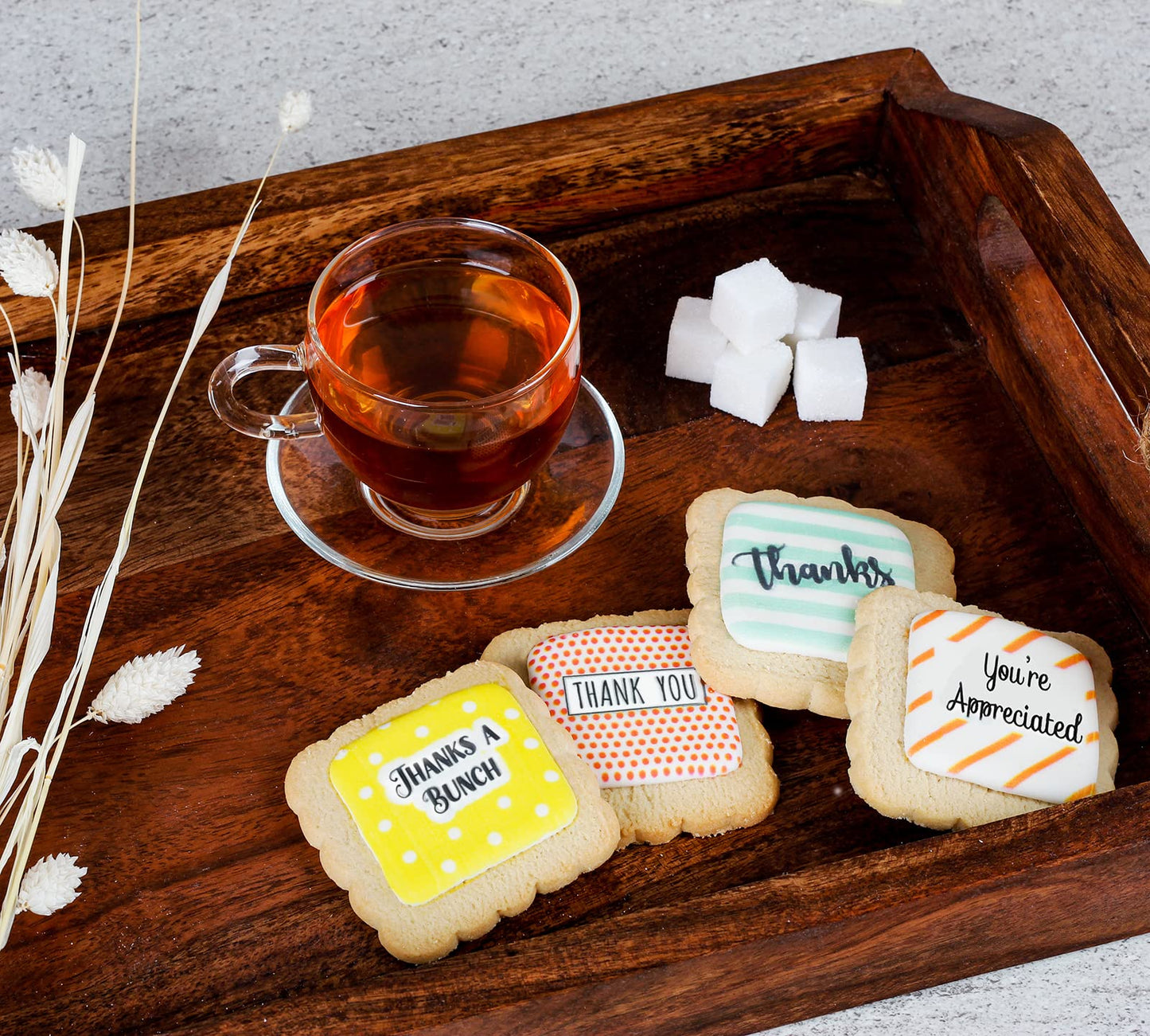 Thank You Gift Basket Decorated Cookies for Men Women Nurses Employees Co workers Teacher | Individually Wrapped | 12 Pack | App