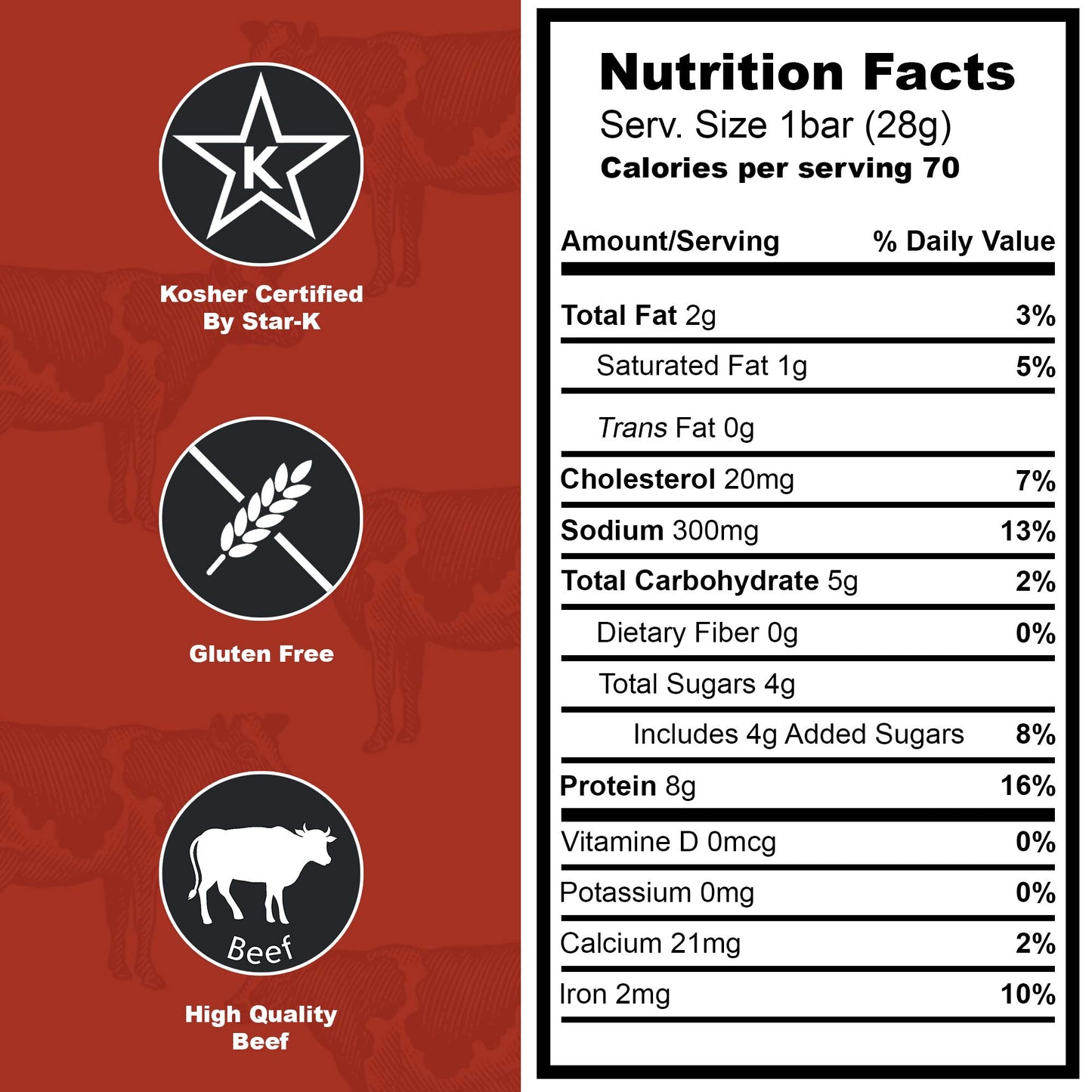 Premium Aufschnitt Beef Bars - High Protein Snack - Variety Pack of 12, 1 Ounce Each - Kosher, Halal, Keto Friendly