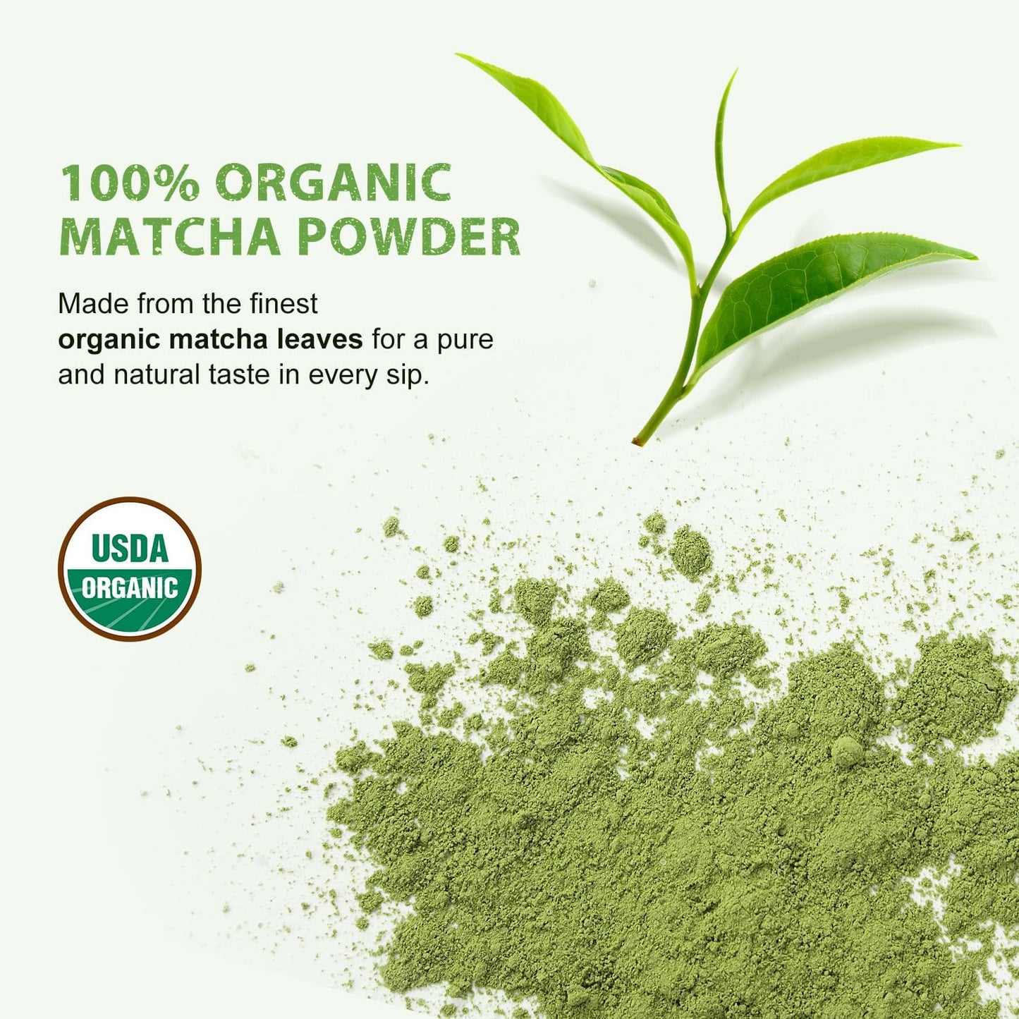 Soeos Organic Matcha Powder  Matcha Green Tea Powder  2 oz (57g)  Antioxidant-Rich Japanese Matcha for Lattes  Smoothies and Baking  Recyclable Bags