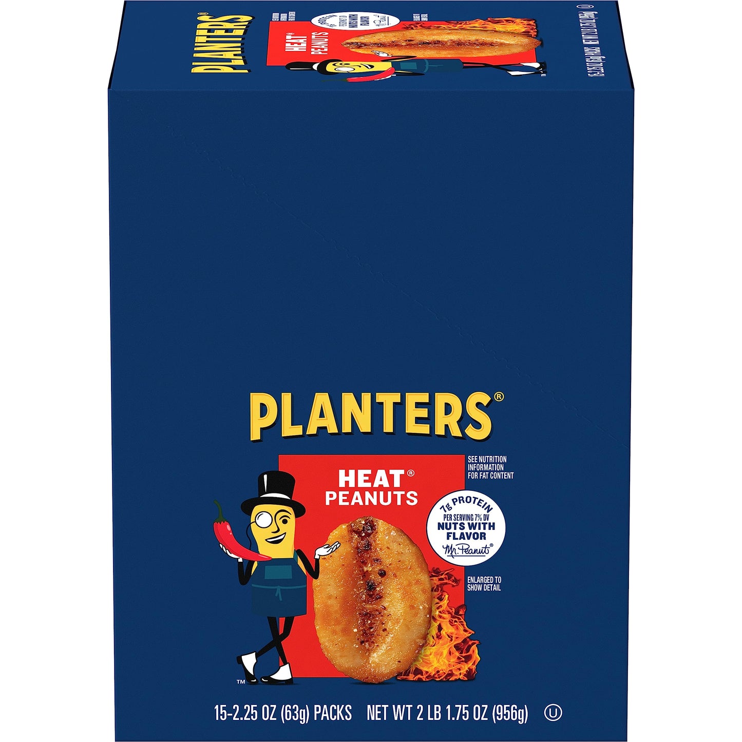Planters Spicy Peanuts, Plant-Based Protein, 2.25oz Bags (15 Pack)