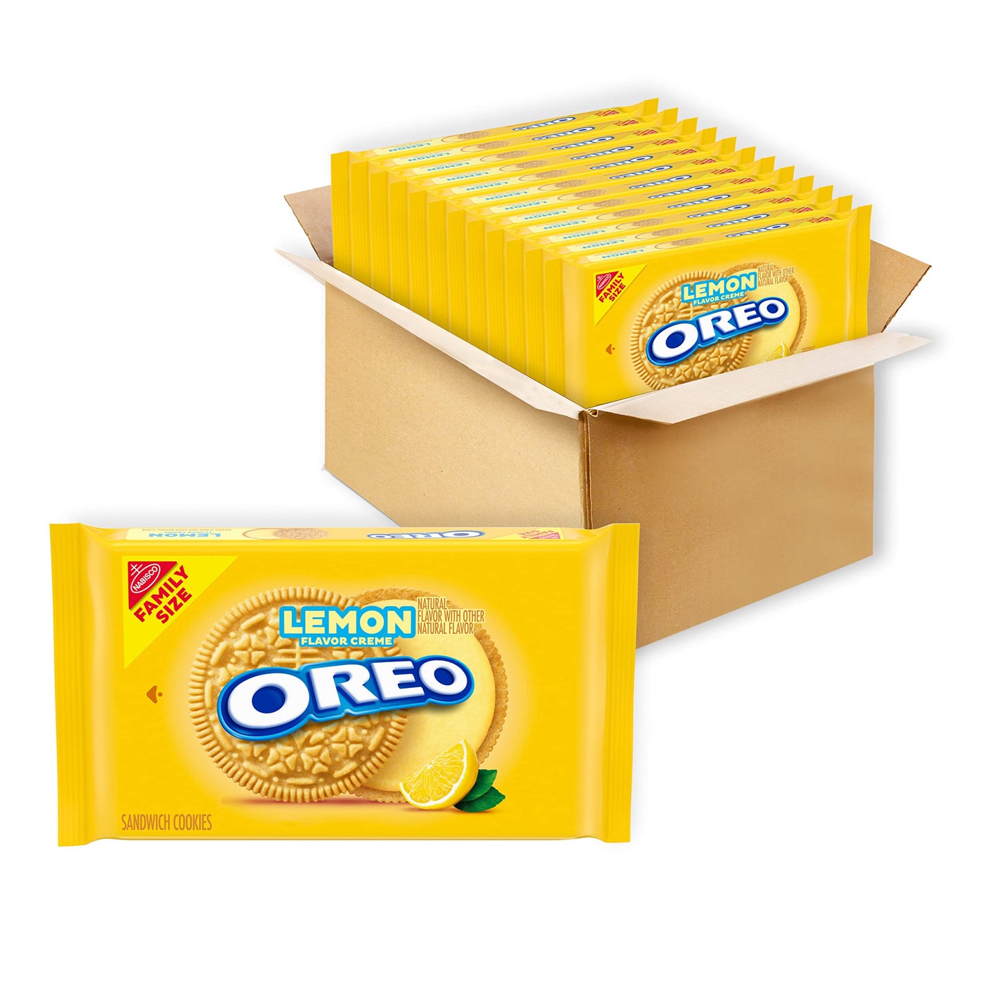 OREO Lemon Creme Sandwich Cookies, Family Size, 12 - 20 oz Packs