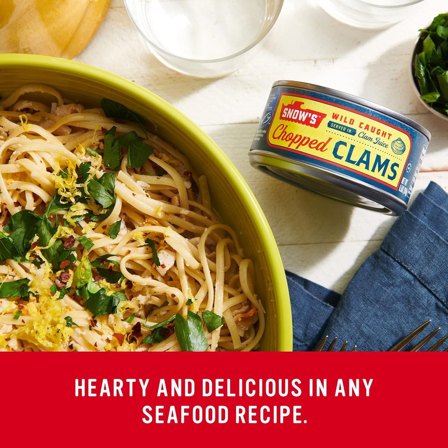 Snow'S Wild Caught Chopped Clams Canned, 6.5 Ounce (Pack Of 12) - 5G Protein Per Serving - Gluten Free, Keto Friendly, 99% Fat F