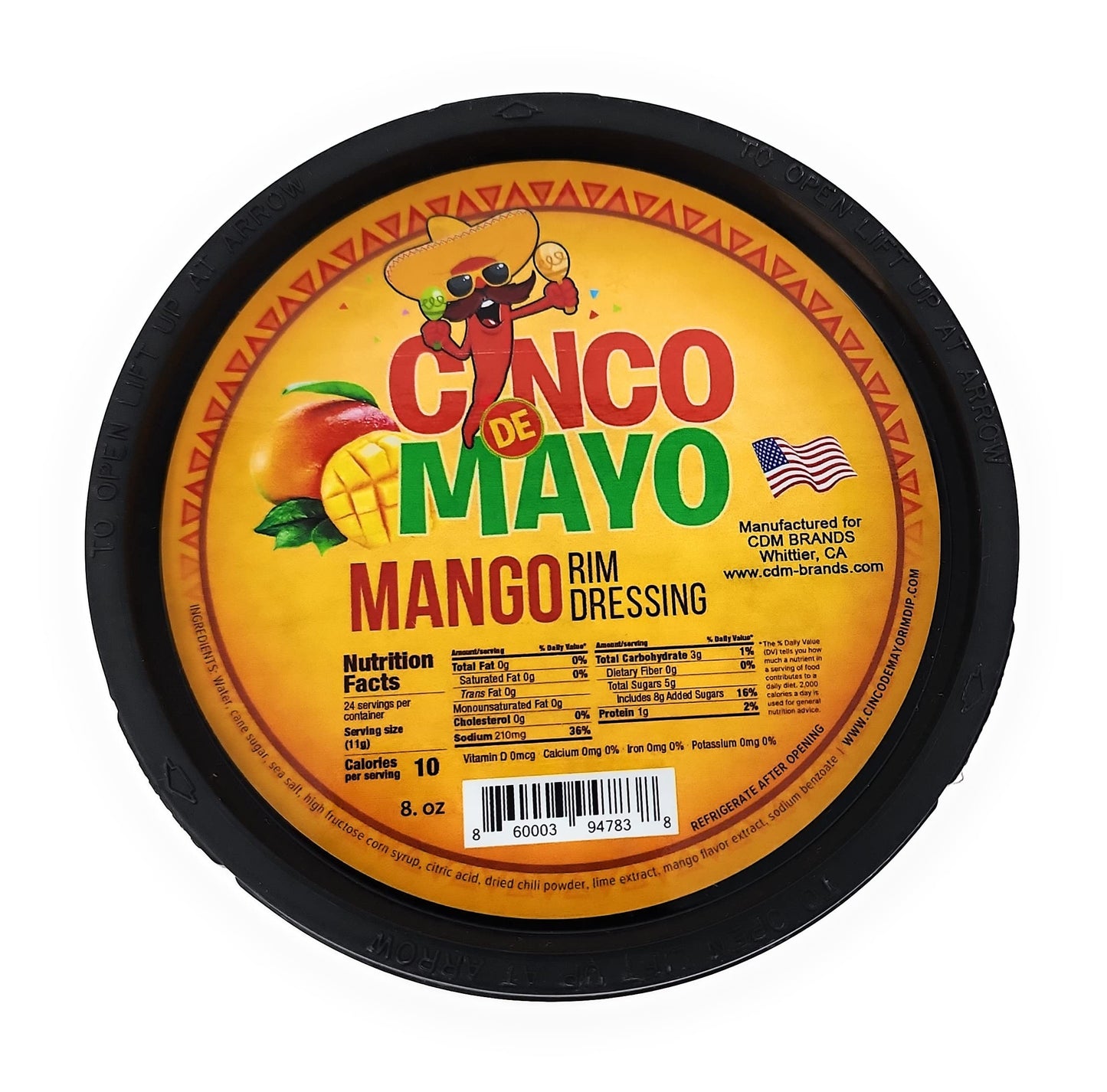 Cinco de Mayo Mango Rim Dip Cocktail Rim Dressing, 7.6 oz, Glass Container
