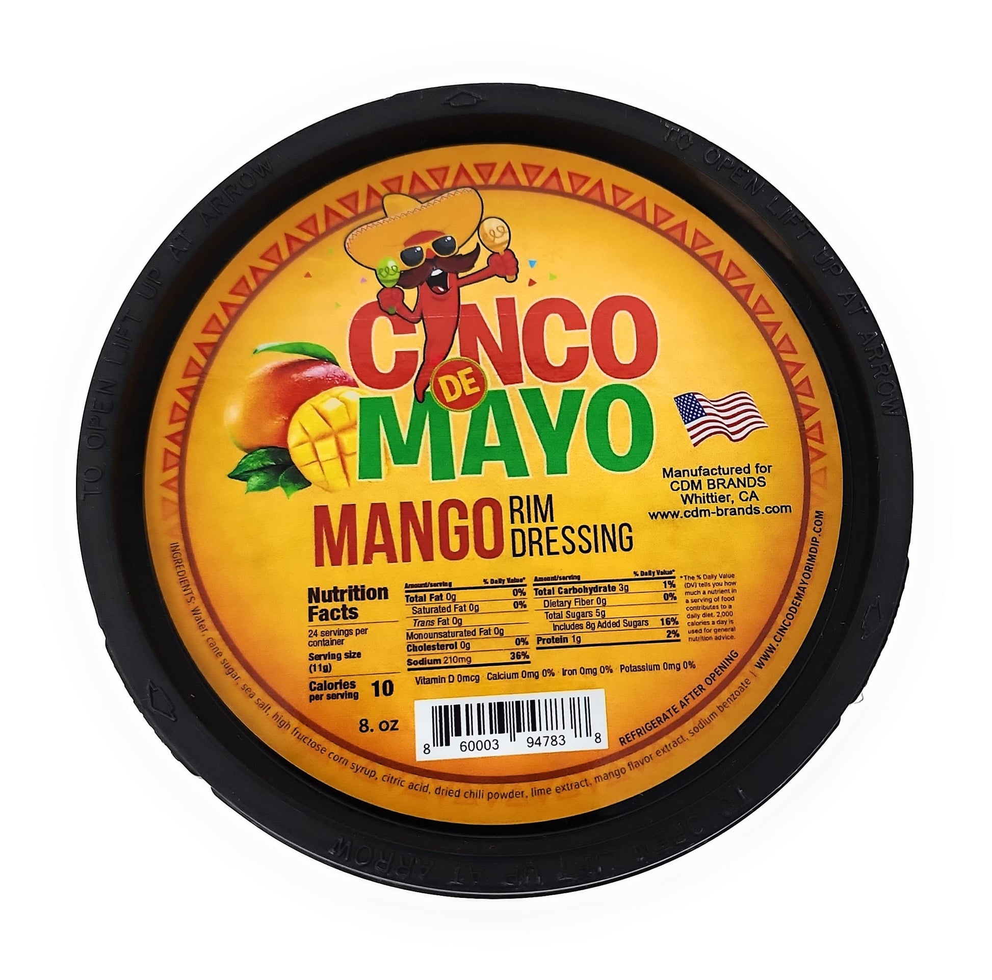Cinco de Mayo Mango Rim Dip Cocktail Rim Dressing, 7.6 oz, Glass Container
