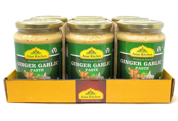 Asian Kitchen Ginger Garlic Cooking Paste 26.5oz (750g) Glass Jar, Pack of 5+1 FREE ~ Vegan | Gluten Free | NON-GMO | No Colors 