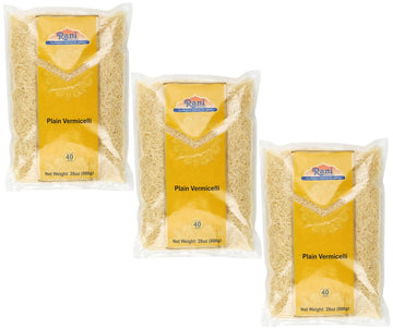 Rani Plain Vermicelli (Wheat Noodles) 28oz (1.75lbs) 800g, Pack of 3 ~ All Natural | Vegan | NON-GMO | Indian Origin