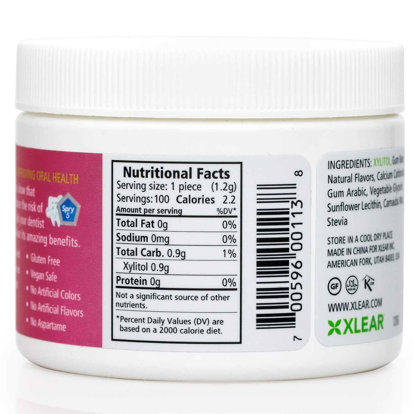 Spry Fresh Natural Xylitol Chewing Gum Dental Defense System Aspartame-Free Sugar Free Gum (Bubble Gum, 100 Count - Pack Of 2)