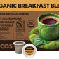 Ekocups Organic Breakfast Blend Coffee Pods - Light Roast  Compostable  Plant-Based & Freshness-Sealed - French Press-Quality Brew - Keurig Compatible  20ct