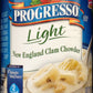 Progresso Soup NEW ENGLAND CLAM CHOWDER Light 18.5oz (5 Cans)