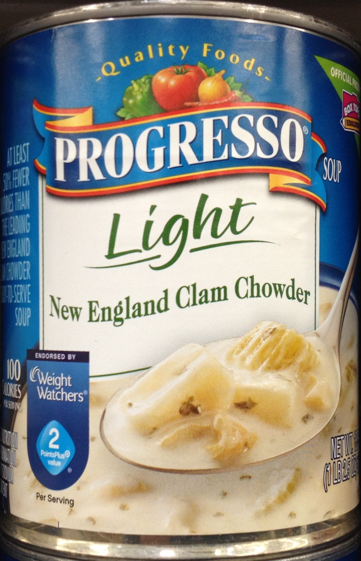 Progresso Soup NEW ENGLAND CLAM CHOWDER Light 18.5oz (5 Cans)