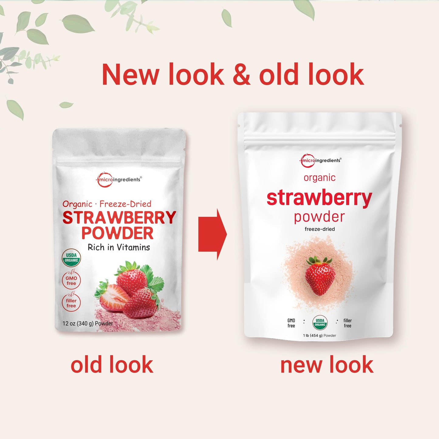 Organic Strawberry Freeze Dried Powder, 12 Ounce (56 Serving), Strawberry Powder For Baking, Best Super Foods For Smoothie & Beverage Blend, Non-Gmo, Vegan