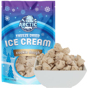 Arctic Farms Freeze Dried Ice Cream Bits Bagged and Boxed - Does Not Melt (Cookie Dough, 2.5oz)