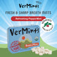 Organic Breath Mints by VerMints, PepperMint Flavor, All Natural, Non-GMO, Nut Free, Gluten Free, Vegan, KSA Kosher, Pack of 6,