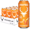 Bucked Up Protein Soda - Lightly Carbonated, Zero Sugar, 25g Whey Isolate - 12 Pack, 16 oz Cans (Orange Cream)