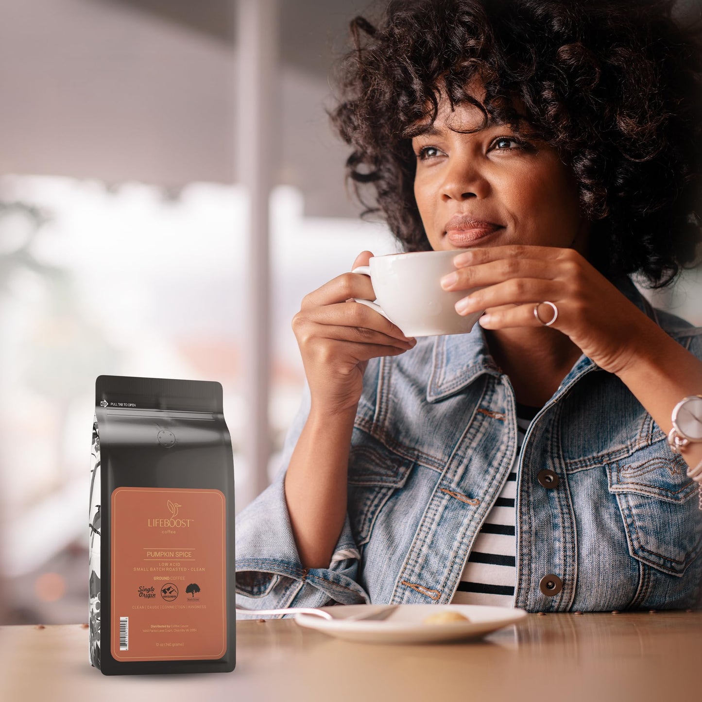 Lifeboost Low Acid Pumpkin Spice Coffee Ground - Low Acid Single Origin Pumpkin Flavored Coffee - Non-Gmo Ground Coffee Beans Th