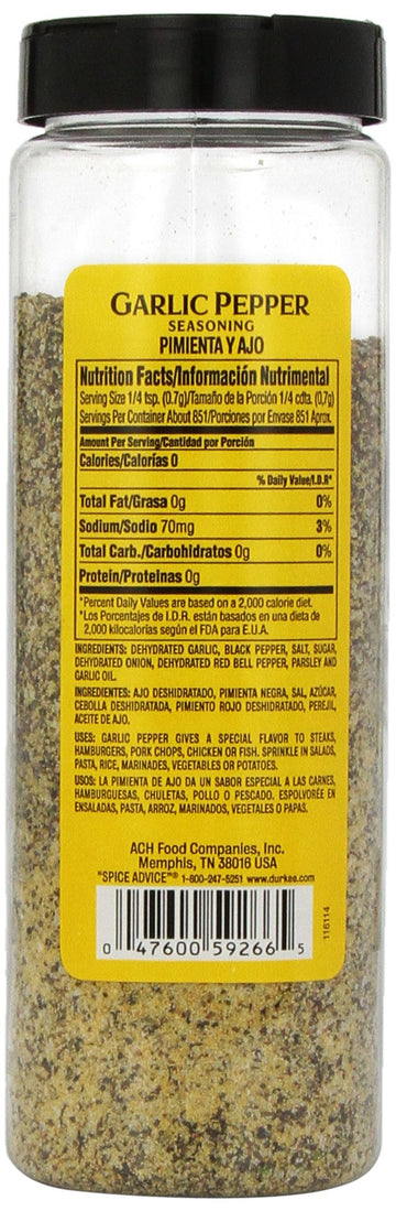 Durkee Garlic Pepper Seasoning, 21 Ounce Container