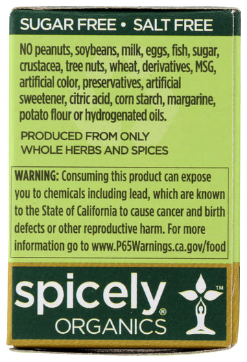 Spicely Organic Seasoning Chimichurri 0.10 Ounce Ecobox Certified Gluten Free