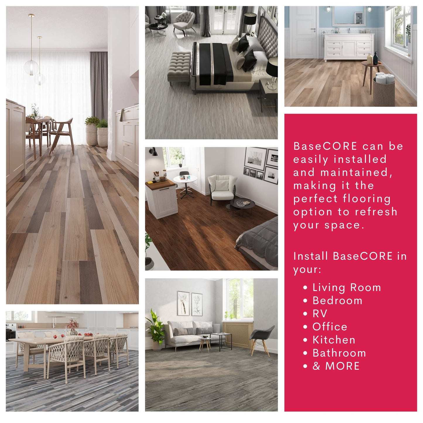 Lucida Surfaces Luxury Vinyl Flooring Tiles-Peel And Stick Floor Tile For Diy Installation-Sample Wood-Look Plank-Honey-Basecore