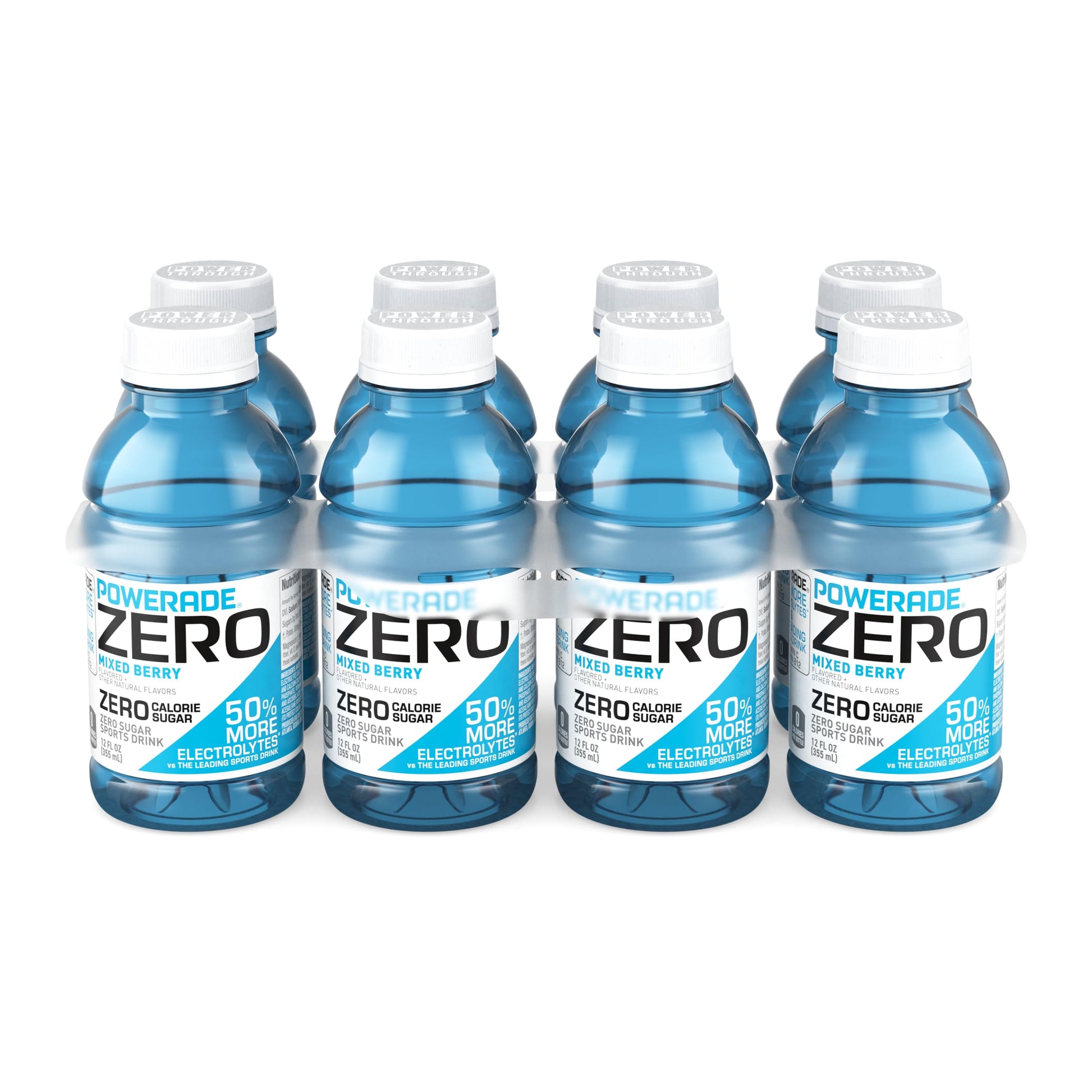 POWERADE Electrolyte Enhanced Zero Sugar Mixed Berry Sports Drink, 12 Ounce (Pack of 8)