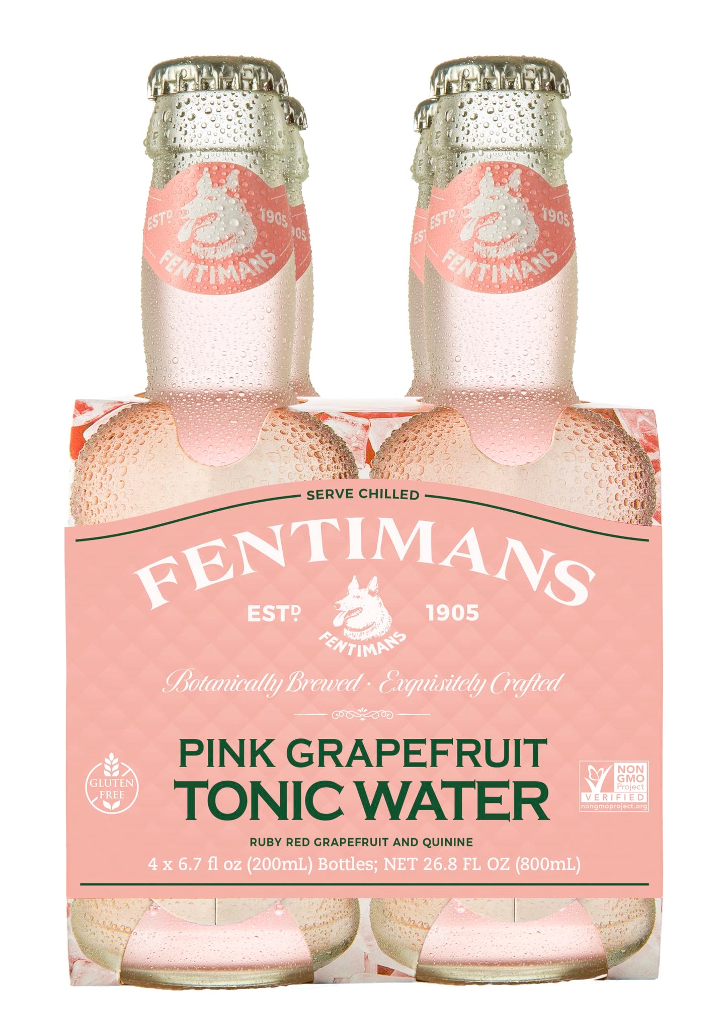 Fentimans Sparkling Pink Grapefruit Tonic Water - Grapefruit Sparkling Water, Craft Soda, Mixer with Natural Ingredients, Botani