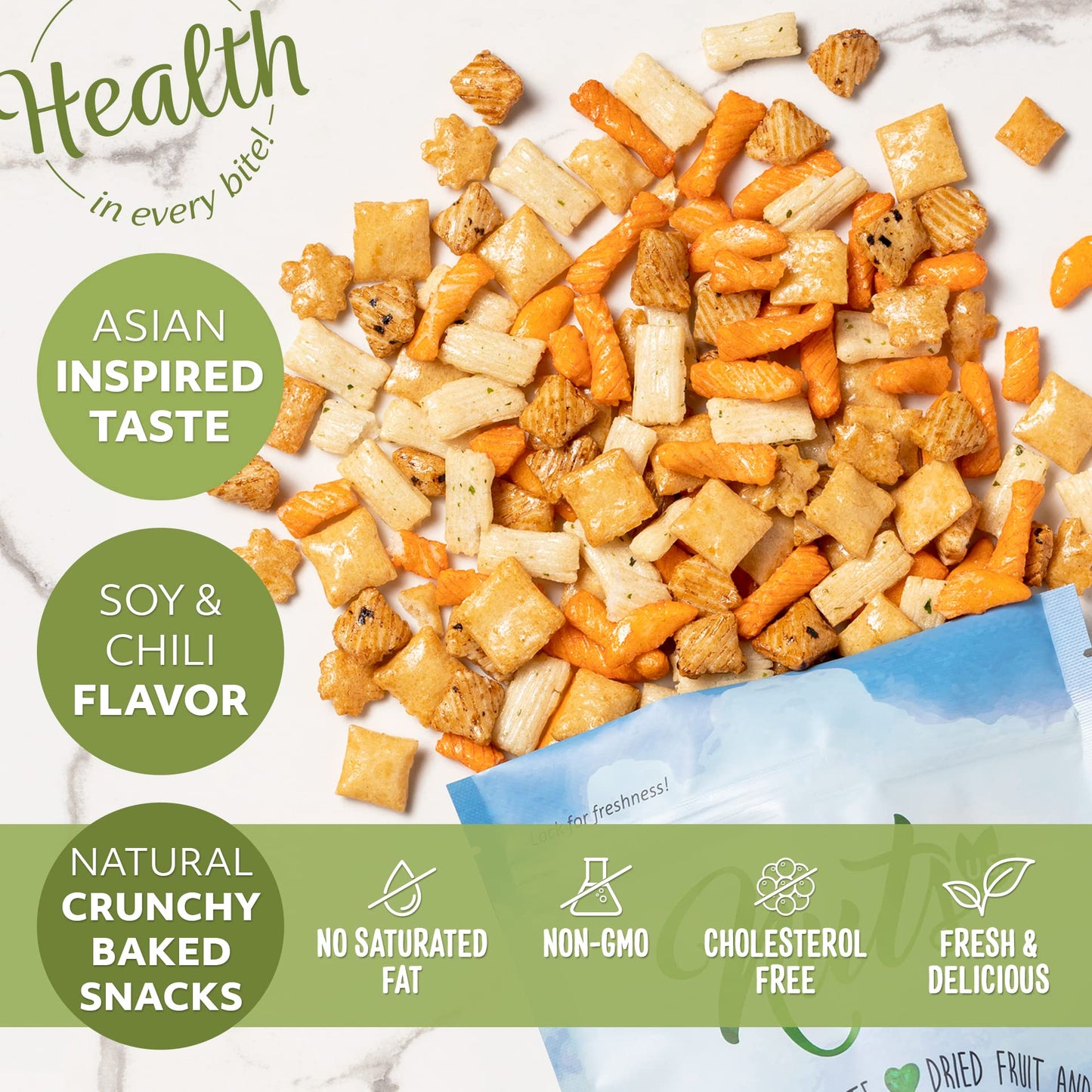 Nuts U.S. - Oriental Rice Crackers | No Artificial Colors | Crunchy | Natural | Packed In A Resealable Bag!!! (4 Lbs)
