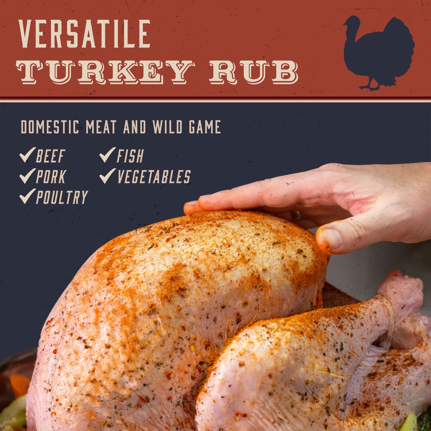 Dennymikes Turkey Lurkey Poultry Seasoning Bbq Rub, Low Sodium Seasoning & Gluten-Free Gourmet Chicken Herbs, Spices & Seasonings For Roasting, Brining, Smoky Aroma, & Grilling, 7 Oz