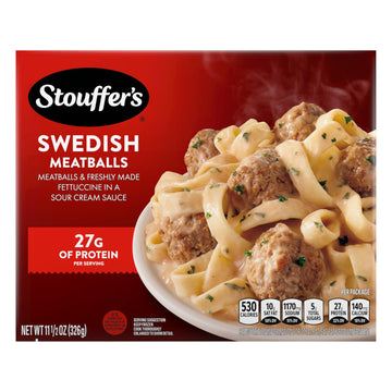 Stouffers Swedish Meatballs, Single Serve, Frozen Pasta, Oven or Microwave Dinner, Single Frozen Meals