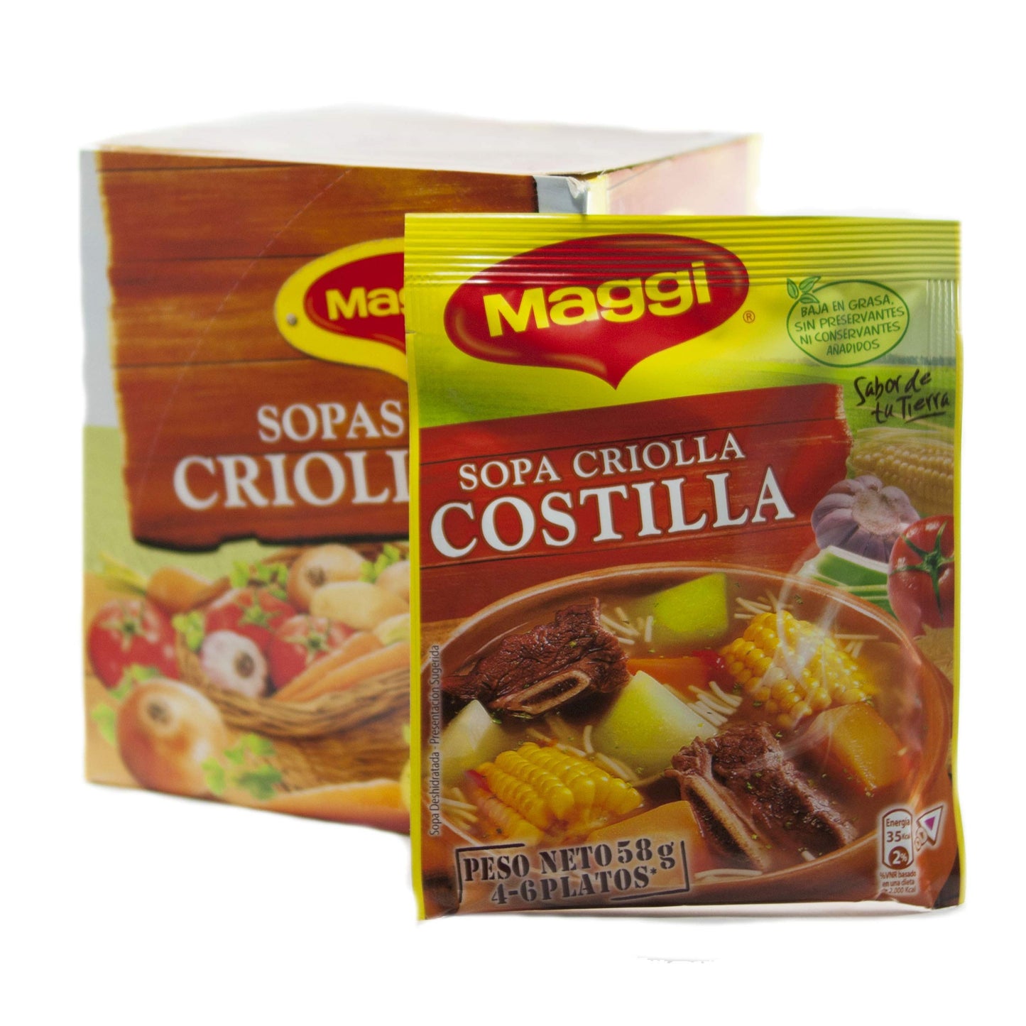 Maggi Sopa Criolla Con Costilla Latin Soup With Rib (12 Pack)