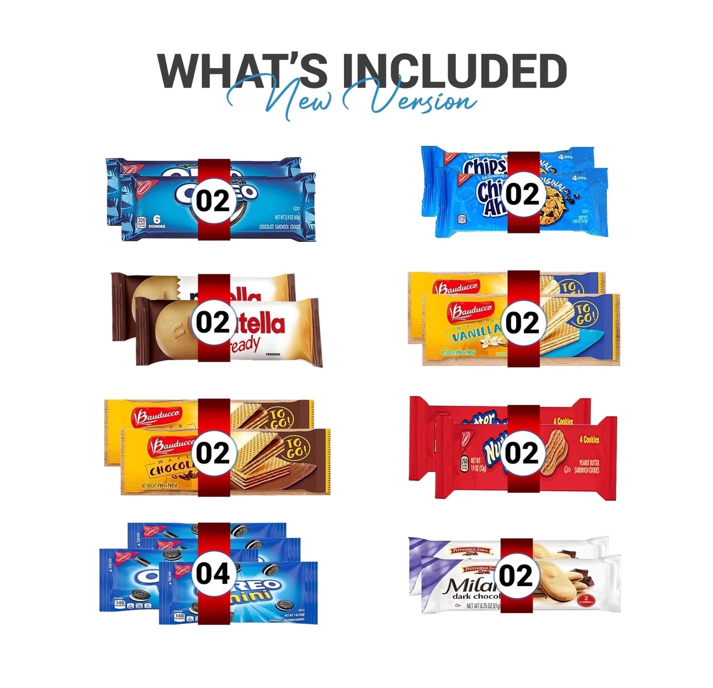 Cookies Variety Pack - Individually Wrapped Assortment, Sampler Bulk Care Package - Cookie Bundle, Office Cookies, 32 Count, Off