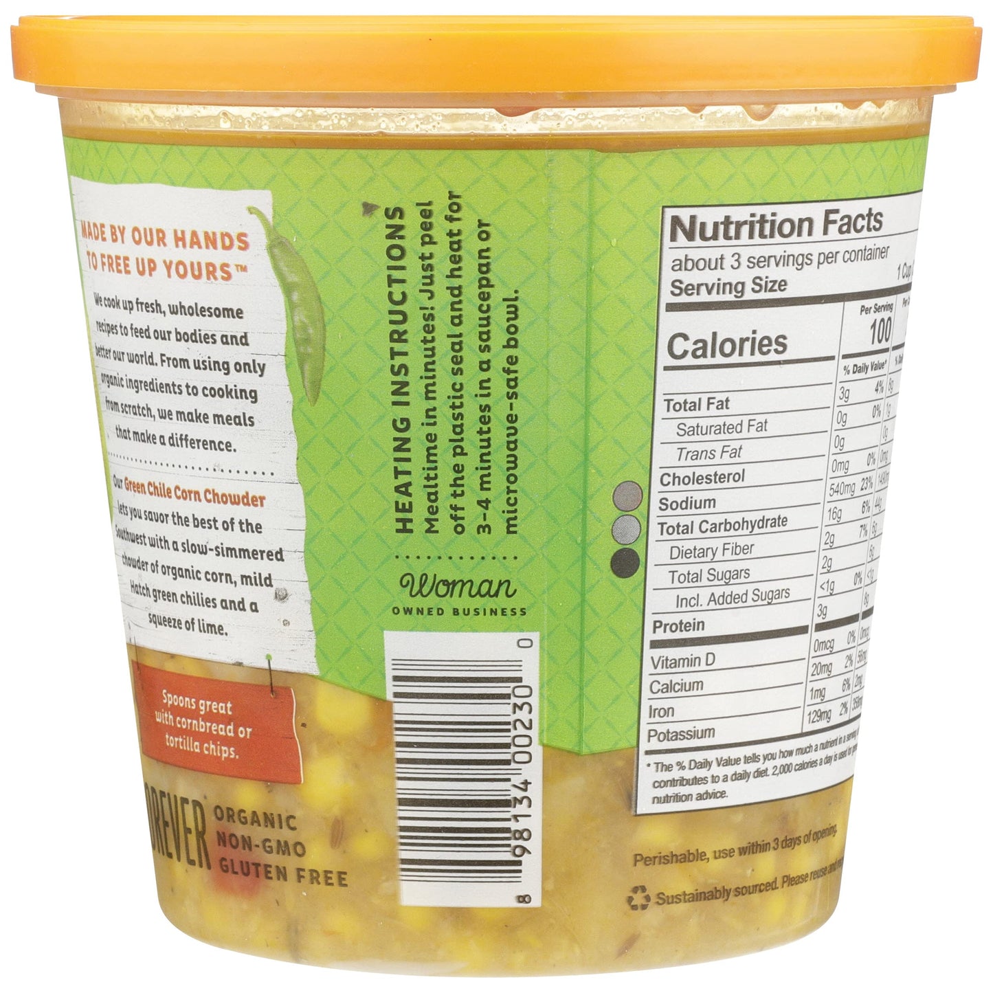 Boulder Organic Foods, Green Chile Corn Chowder, 24 Ounce