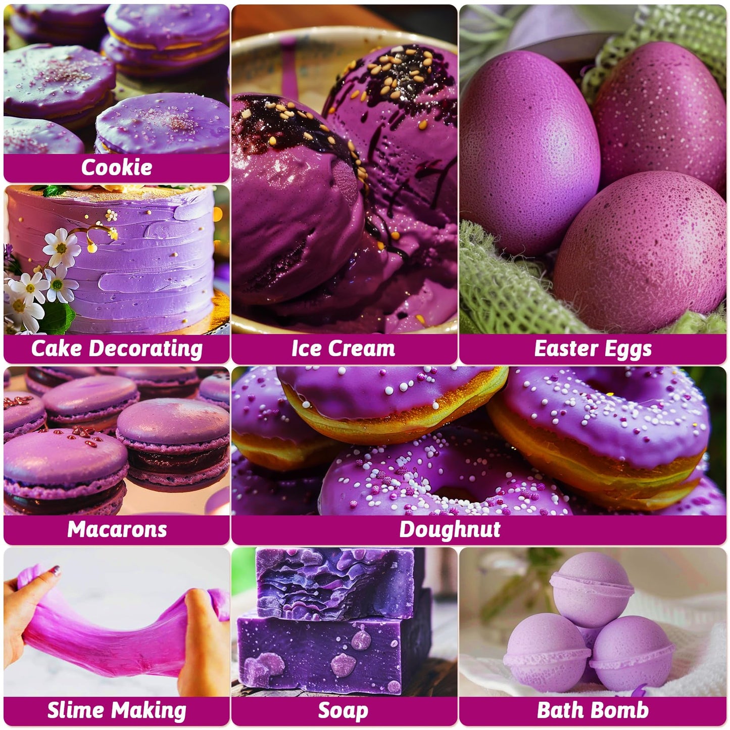 Gel Food Coloring - 80ml Taro Purple Flavorless Gel Based Food Color Dye, Vibrant Edible Concentrated Food Coloring for Cake Coo